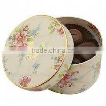 Guangzhou factory luxury round cardboard box for chocolate/candy packaging