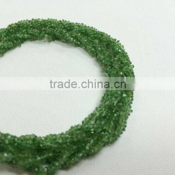 #87NZZ Natural Semi-Precious Roundel Faceted Loose Gemstone Beads Tsavorite