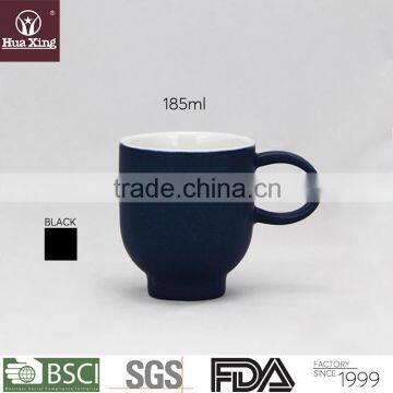 H11385 dark blue oem logo 185ml porcelain round shaped coffee mug