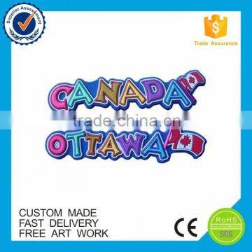 OEM canada souvenir pvc custom rubber fridge magnet