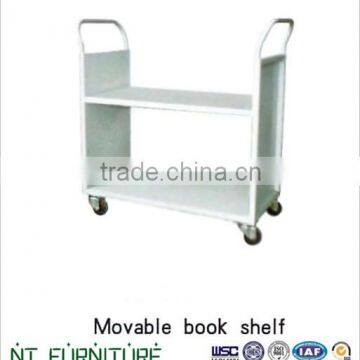 Small steel furniture Library Movable Bookshelf