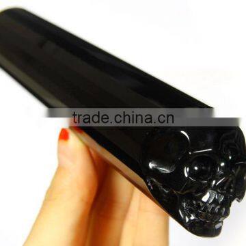 wholesale pure black 18 facted crystal skull wands