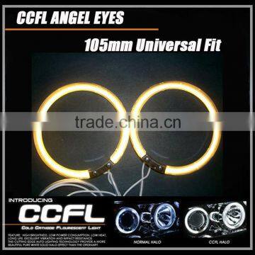 Yellow CCFL Angel Eye for Cars, Full Circle Headlight Universal Halo Rings