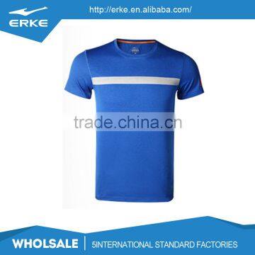 ERKE wholesale brand simple 100%polyester moisture wicking o-neck sports mens running tee shirt