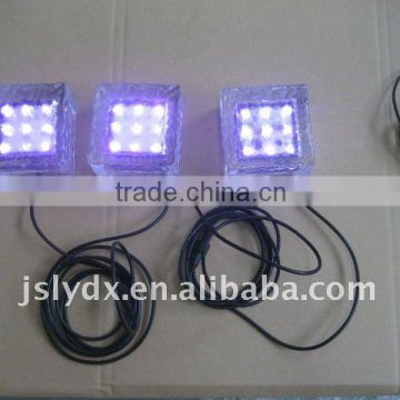 LED solar ice glass brick light RGB with remote-controller(10*10*5cm 3 pieces per set))