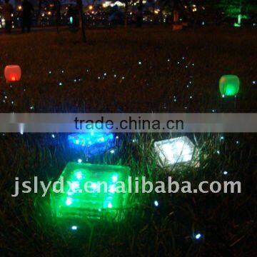 La Solar Ice Glass Brick LED Light, Solar Lawn Light, Solar Garden Outdoor Lighting