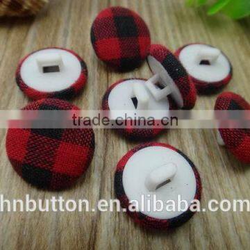 Color polyester resin button with fabric covered