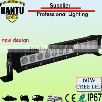 new design headlight single row 60w light bar 15 inch led light bar