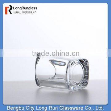 LongRun high quality 100g mini glass candle holder with square bottom