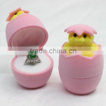Luxury plastic flocking ring boxes & jewelry packaging box