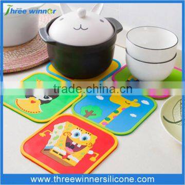 fashion silicone pot mat cartoon silicone cup mat