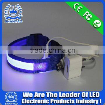 2016 USB Led Flashing Dog Collar For Christmas Promotion and Roadway Safety