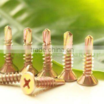 PH2 golden zinc countersunk with antil slip ribs Tek screw