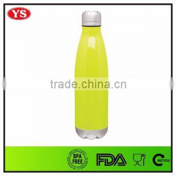 FDA and Eco-friendly 500 ml Yellow vacuum stainless steel coffee bottle with cap