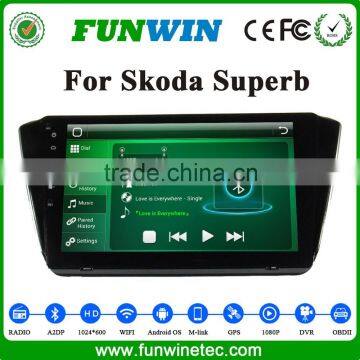 Funwin android 4.4.2 car stereo 1024*600 for skoda superb navigation WIFI 3G playstore