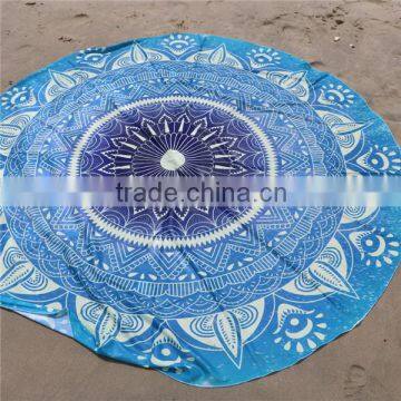 2016 Hotsale Chiffon Gypsy Customize Color Round Beach Tablecloth Blanket