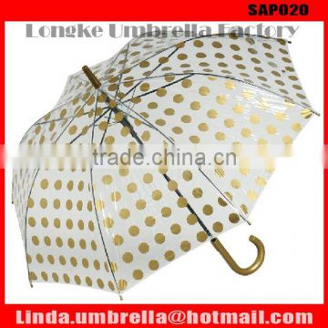 [SAP020] PVC umbrella with black frame and dot design