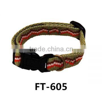 fashion jacquard dog collar-cotton pet collar and leash-fabric dog collars FT-605