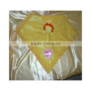 Lion with embroider heart Baby Security Blanket