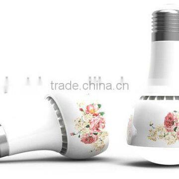 Artistic lighting LED ceramic lamp ,LED ceramic bulb,ceramic holder "rose pattern"