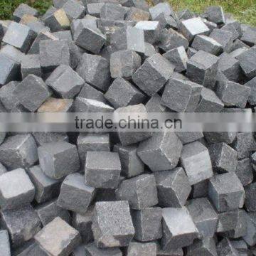 Black Basalt Mesh Cobble Granite Cobble,Driveway Granite Cobblestone