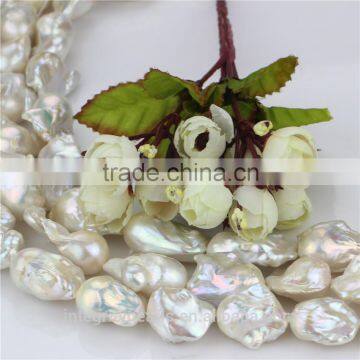 18-20mm Largest Huge Big Size Genuine Irregular Baroque Nucleated Natural Pearl Beads Wholesale photo-2
