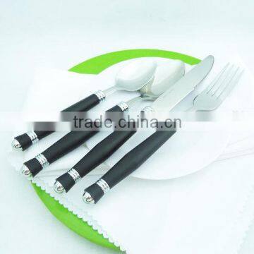 Plastic black handle flatware