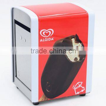 Coffee brand tinplate Napkin dispenser for company promotion