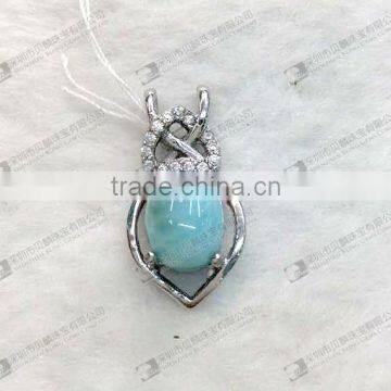 Larimar with 925 Sterling Silver,larimar stone Pendant/Charms