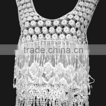 Manufacturer custom high quality white cotton lace embroidery fabric