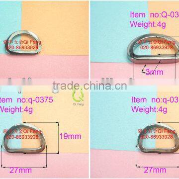 nickle metal d ring , zinc alloy d ring , 20 mm D ring Q-0375