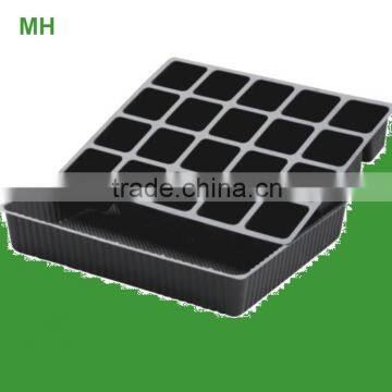 20 Holes Environmental Friendly Black Plastic Pots for Nursery Tray Plants Seedling Tray