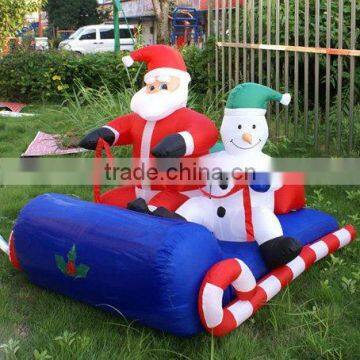 2015 christmas decoration/inflatable santa claus with Sled