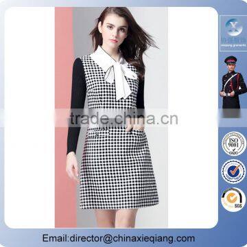 2016 Fashion Ladies Plaid Slim Fit Dress Women Plaid Dress