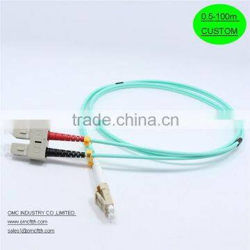 High quality China-made LC-SC OM3 Duplex Fiber optic patch cord