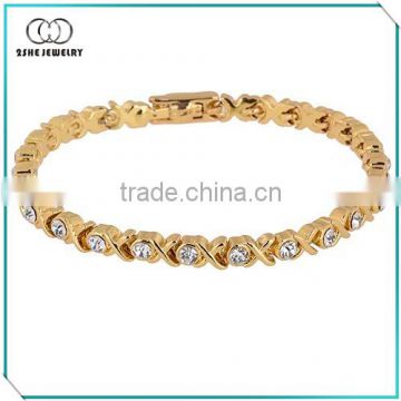 High Quality New Fashion Trendy Gold Plated Silver Bracelet