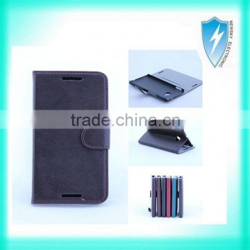 Luxury folio book stand leather case for HTC ONE M7