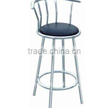 Modern steel leather bar chair with back