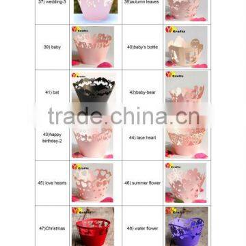 Laser Cut Paper Cupcake Wraps Wholewsale Small Cake Wrapper Wedding Decoration Cupcake Wrappers photo-5