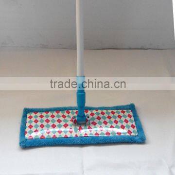 2014 New Microfiber Flat Mop with Printing On Plate And Velcro HD1004C