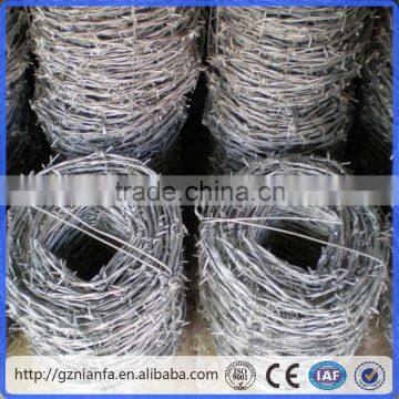 BWG 12 /14/16Electro galvanized barbed wire/PVC coated barbed wire/barb wire fencing(Guangzhou Factory)