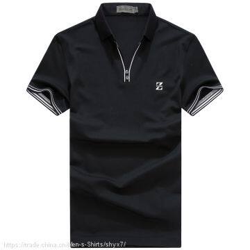 YixigeluoSummer New Men's T-shirt, Orange, Short Sleeved Polo Shirt, Short Sleeved T-shirt, Men's Polo Shirt Business photo-3