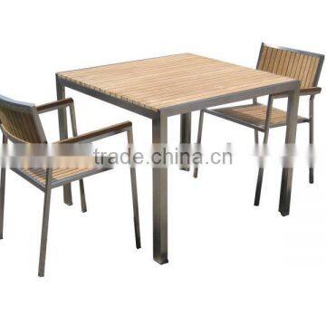 outdoor garden furniture stainless steel teak table and chair