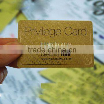 Metallic Laser Gold Plastic PVC Business Card