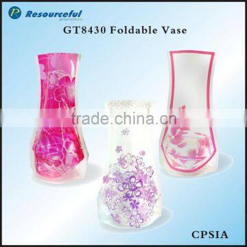 best promotion pvc flower vase,folding plastic flower vase