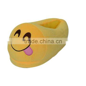 Indoor Embroiderey Plush Cotton Fabric Sunglasses Emoji Slipper photo-6