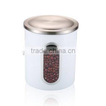 Multi-purpose White Stainless Steel Kitchen Storage Jar Set