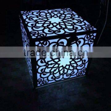 Stainless Steel Frame Square Table With LED Light for Wedding Party photo-2