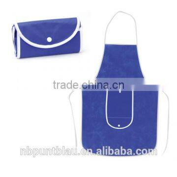 non-woven kitchen apron with magic foldable front pocket as promotion