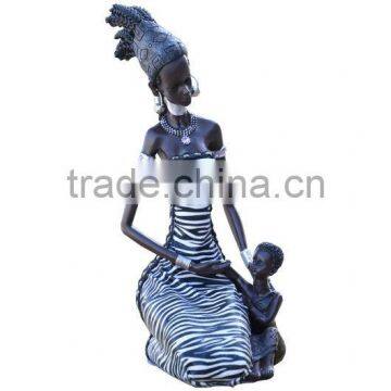 New Promotion Home Decoration Resin Fabric African Family photo-4